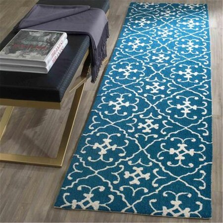 Safavieh Four Seasons Hand Hooked Runner Rug- Ivory - Grey- 2 ft. 3 in. x 8 ft. FRS234M-28